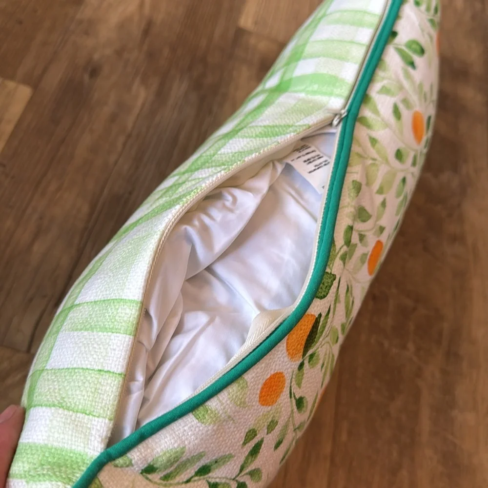 NWT Brisa & Home World Traveler Collection Peaches Pillow Cotton 9”x19”